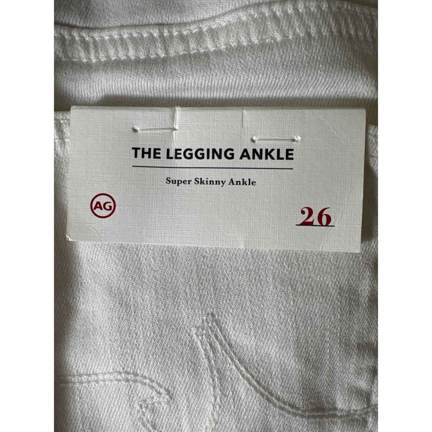 NWT AG White "The Legging Ankle" Denim Maternity Jean Sz 26