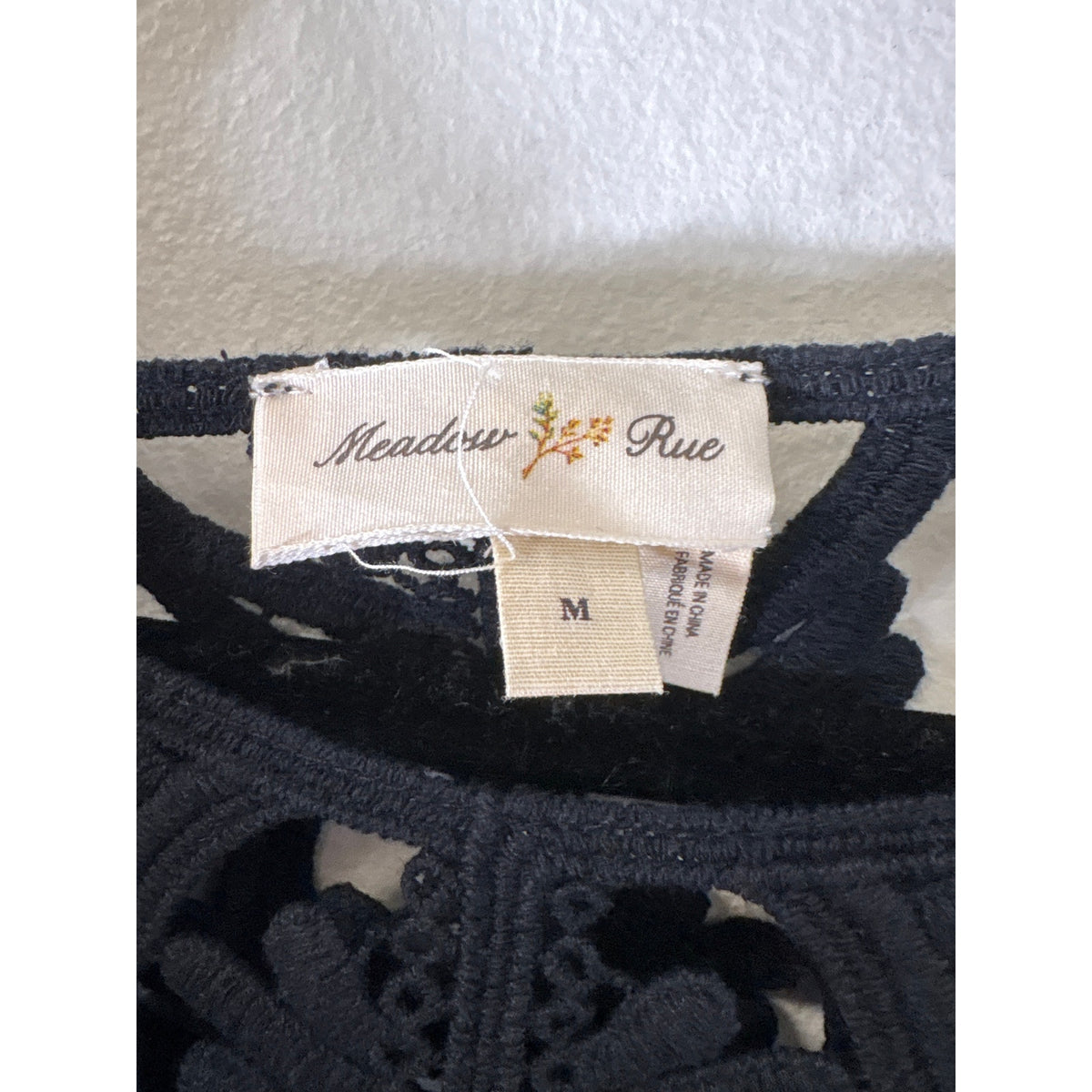 Meadow Rue Black Long Sleeve Tunic Style Top Sz M