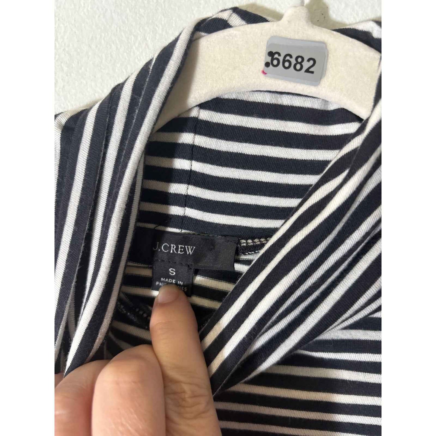 J crew Black and White Stripe Turtleneck Sz s