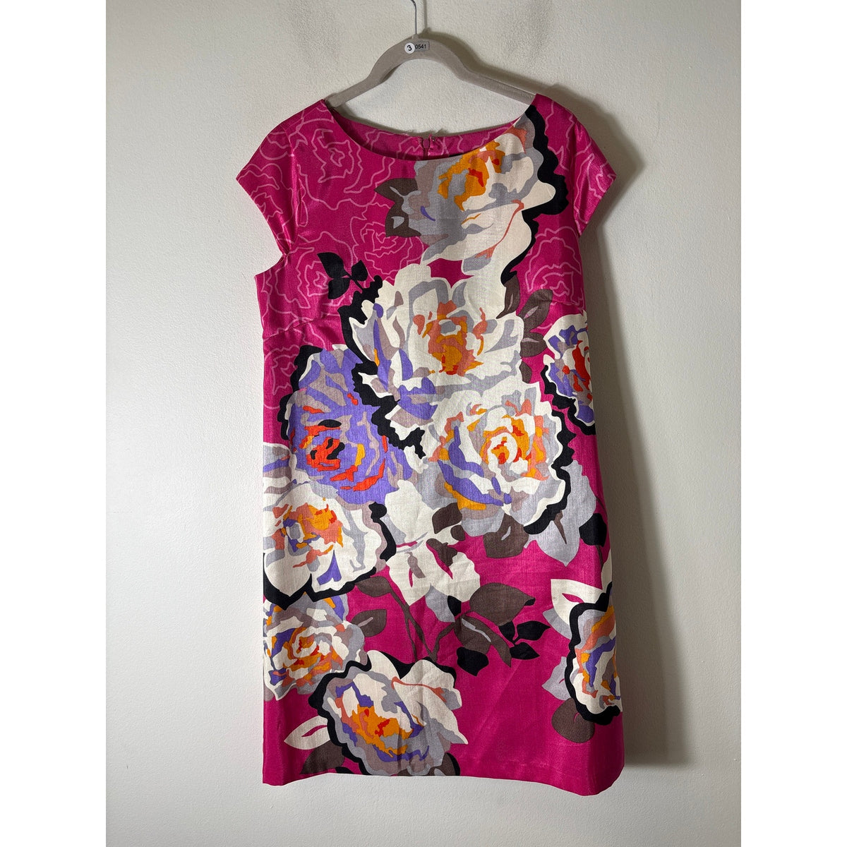 Tiana B. Hot Pink Floral Cap Sleeve Knee Length Dress Sz 8