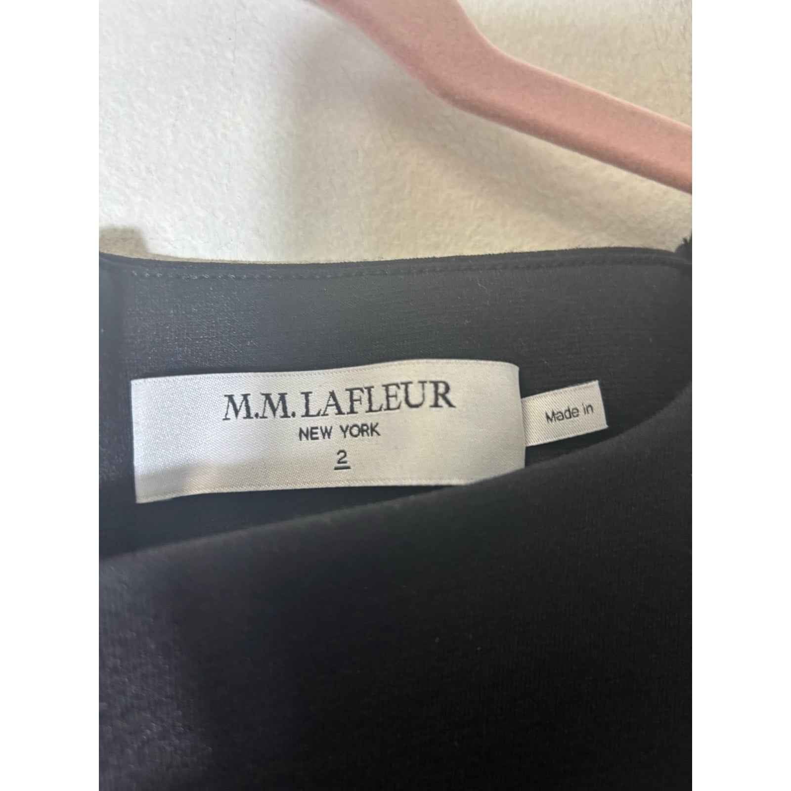 MM Lafleur Black Long Sleeve Midi Sheath Dress Sz 2