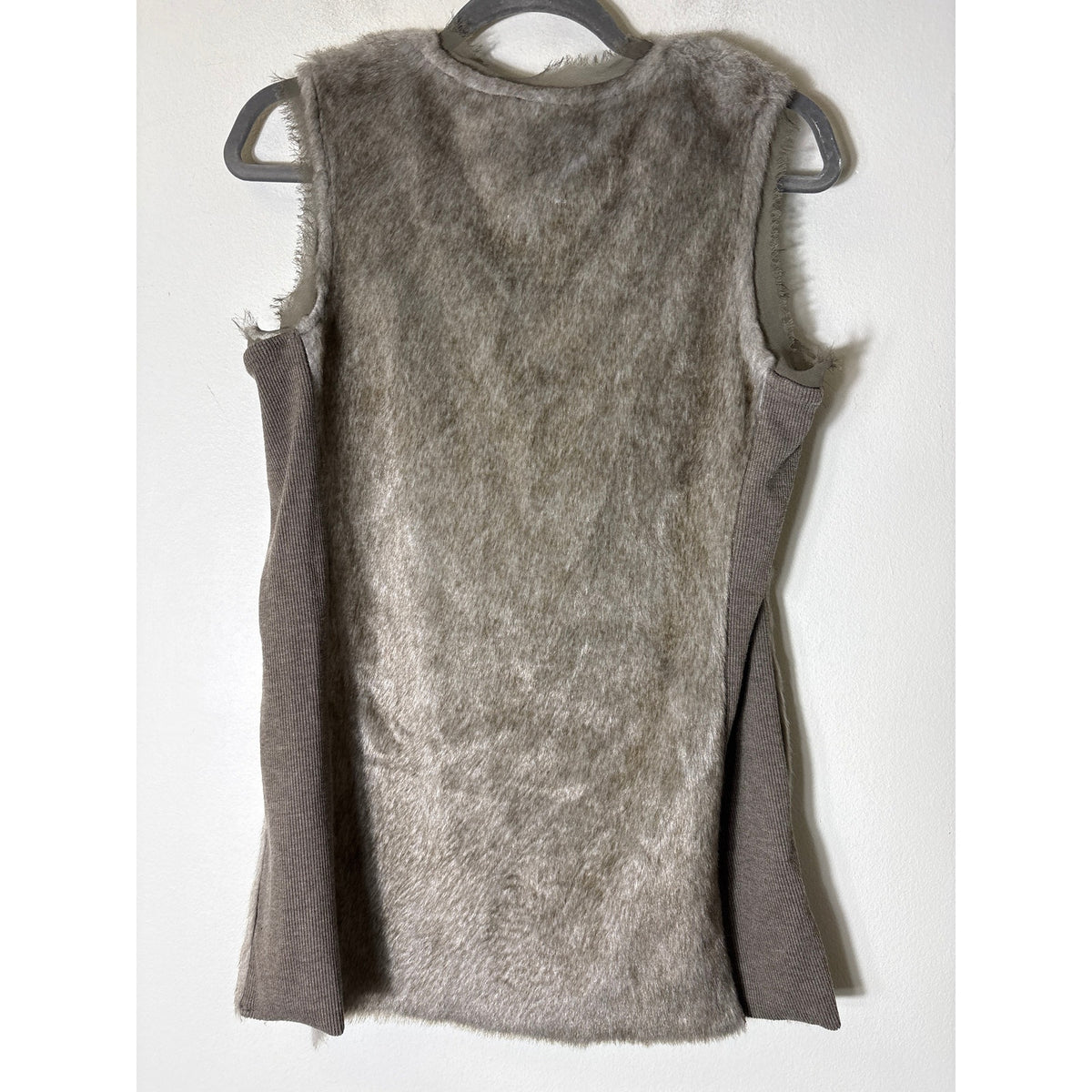 Simply Vera Wang Gray Faux Mixed Media Sleeveless Cardigan Sz XS