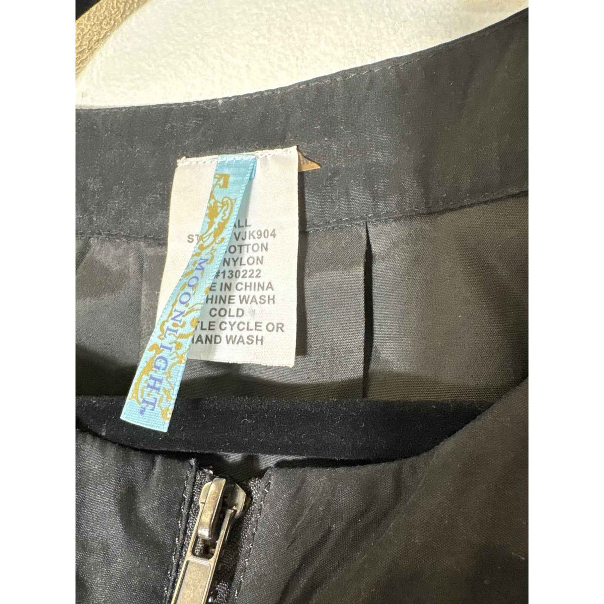 Moonlight Black Lightweight Puff Sleeve Zip Up Jacket Sz S