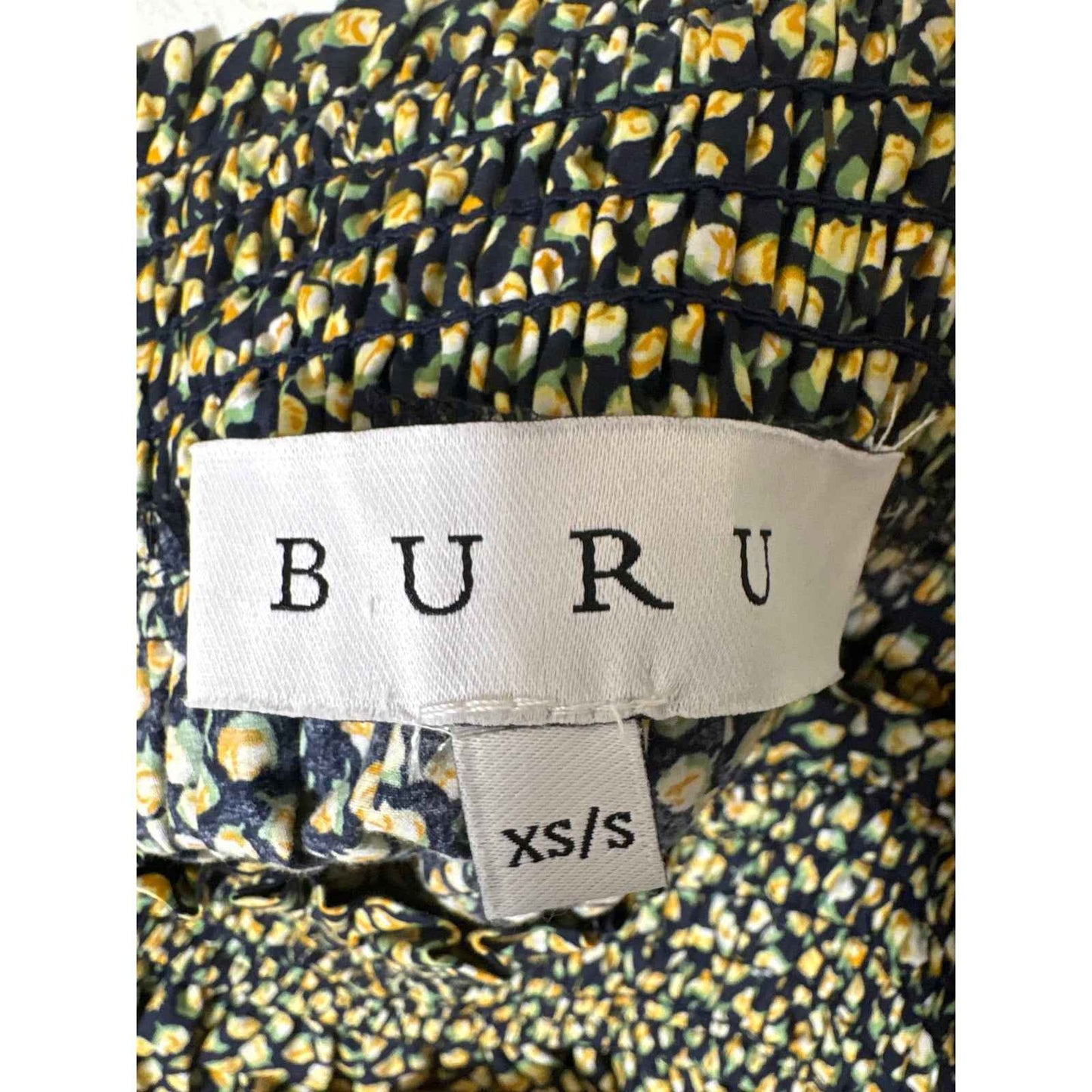 Buru Yellow Mini Flower Tie Shoulder Top/Mini Dress Sz XS/S