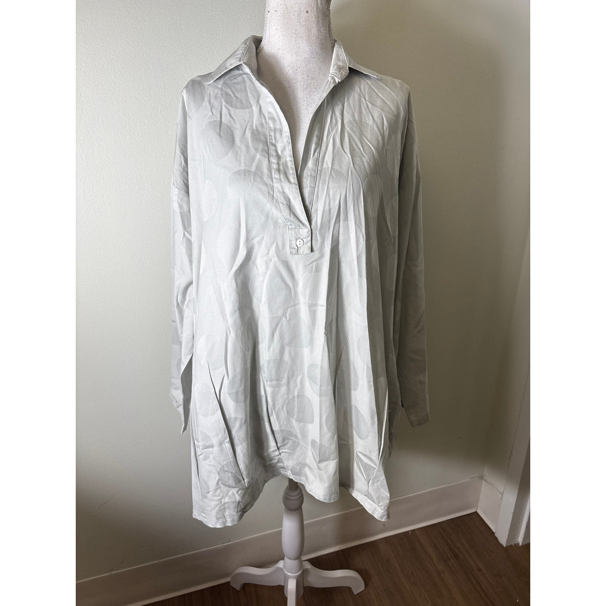 Planet Celadon Dot Oversized Tunic Top Sz OS