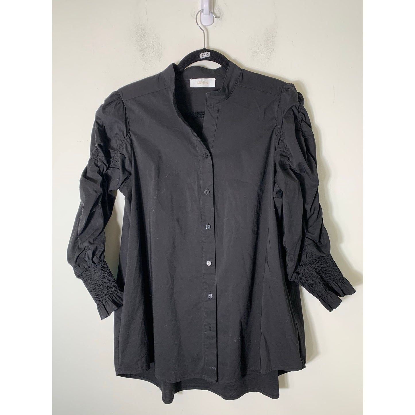Noen Black 3/4 Sleeve Button Up Sz L