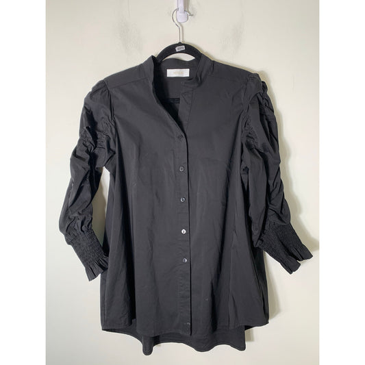 Noen Black 3/4 Sleeve Button Up Sz L