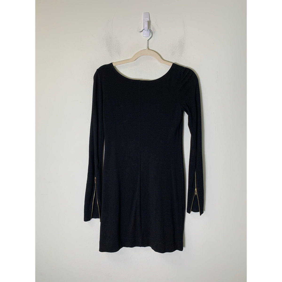 Theory Black Long Sleeve Knee Length Sheath Dress Sz SP