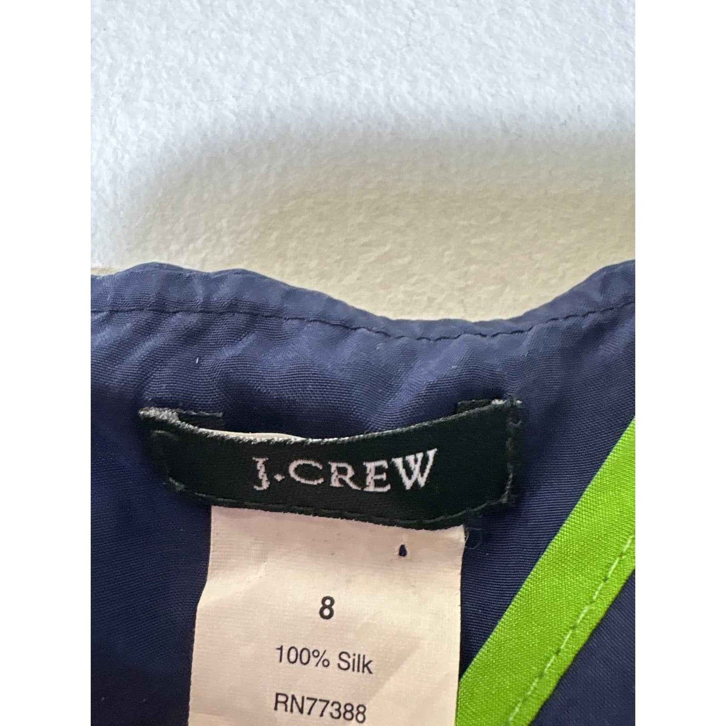 J. Crew Navy Silk V-Neck Summer Top Sz 8