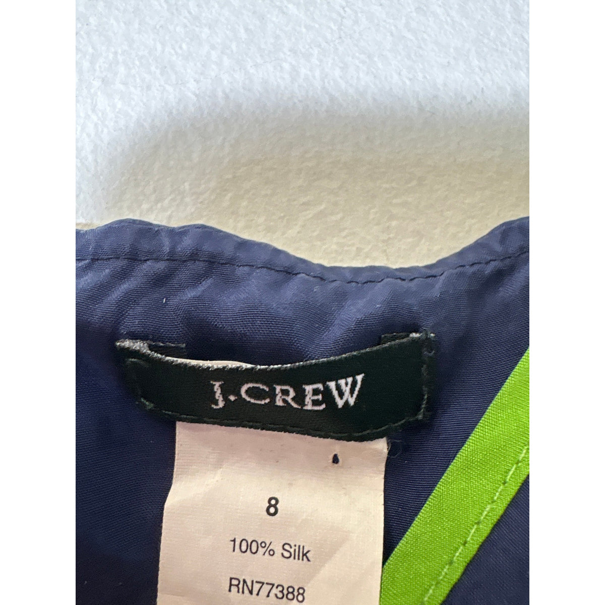 J. Crew Navy Silk V-Neck Summer Top Sz 8