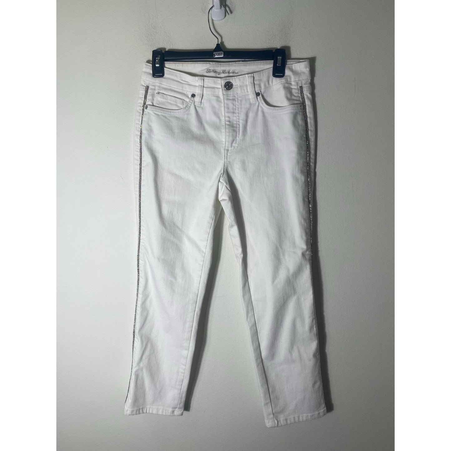 Tommy Bahama White Ella Twill Crop Jeans Sz 4