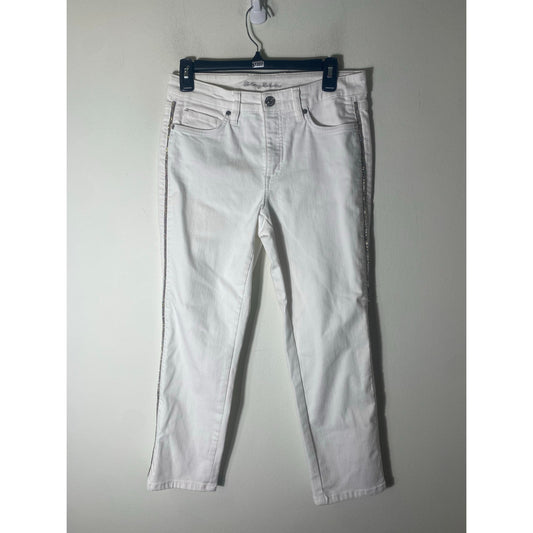 Tommy Bahama White Ella Twill Crop Jeans Sz 4