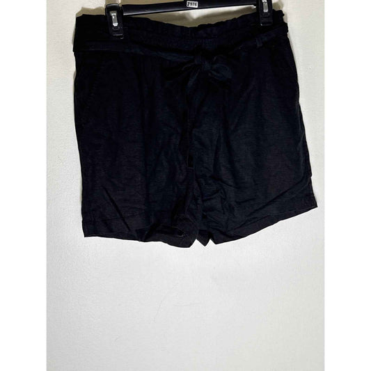 NWT J. Crew Black Elastic Waist Linen Blend Shorts Sz M