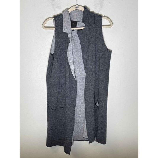 Collection by Bobeau Gray Sleeveless Open Cardigan Sweater Sz M