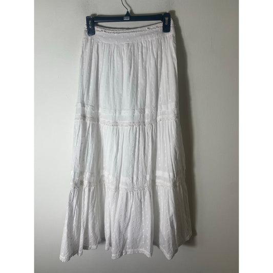 Alison White Cotton Maxi Skirt Sz S/P