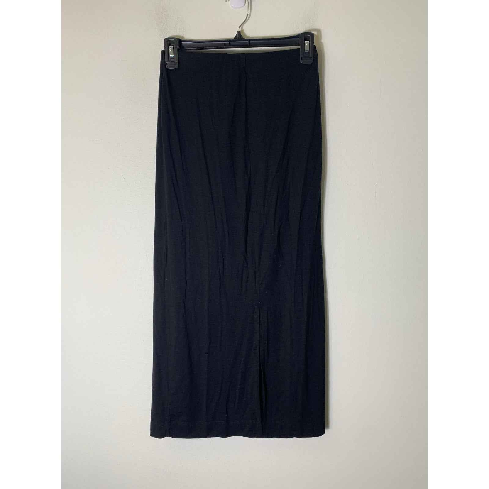 Reformation Black Skinny Knit Pull On Maxi Skirt Sz SP