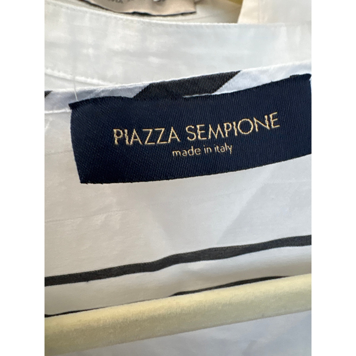 Piazza Sempione Black and White Stripe Italian Shirt Sz 50