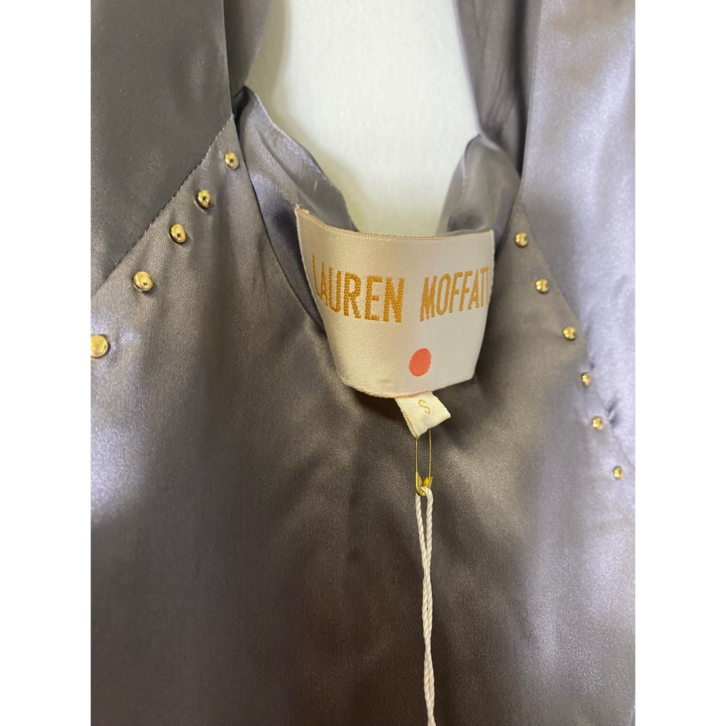 NWT Lauren Moffatt Gray Sleeveless Silk Top Sz S