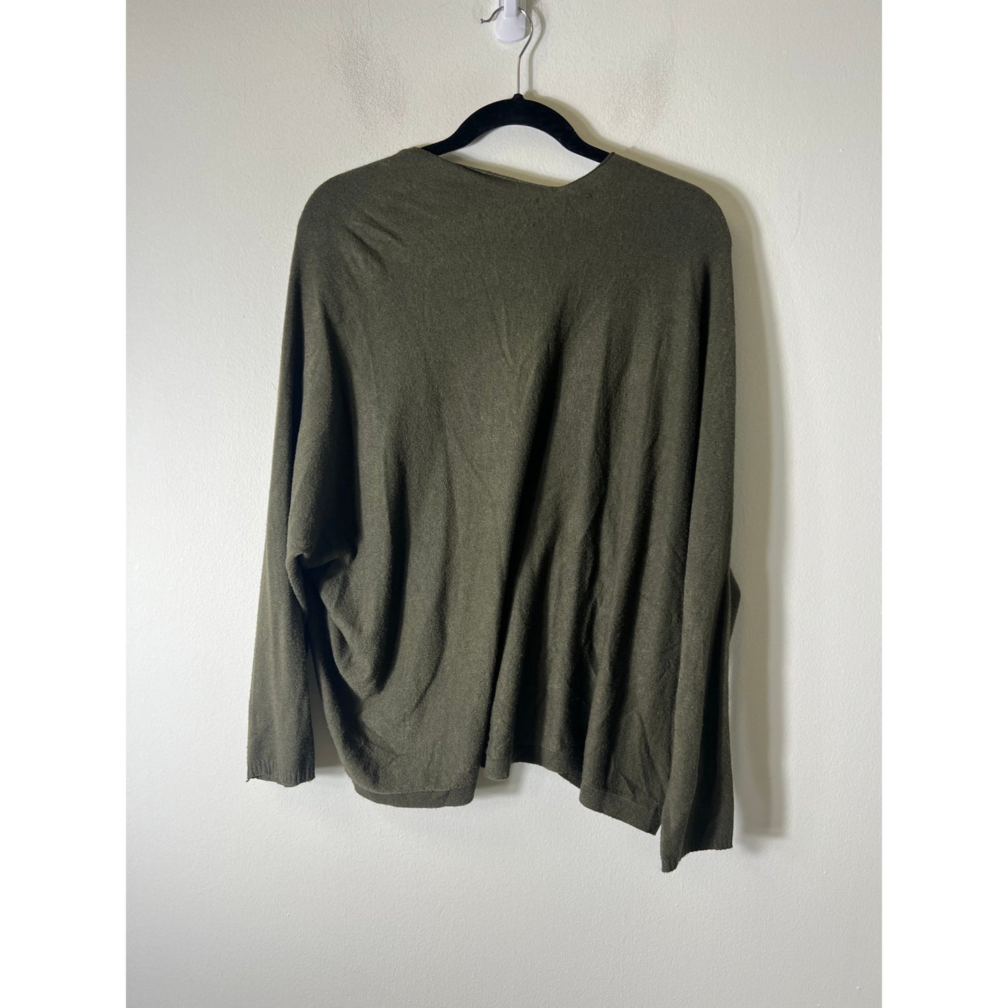 Natacha Green Long Sleeve V NEck Boxy Sweater One Size