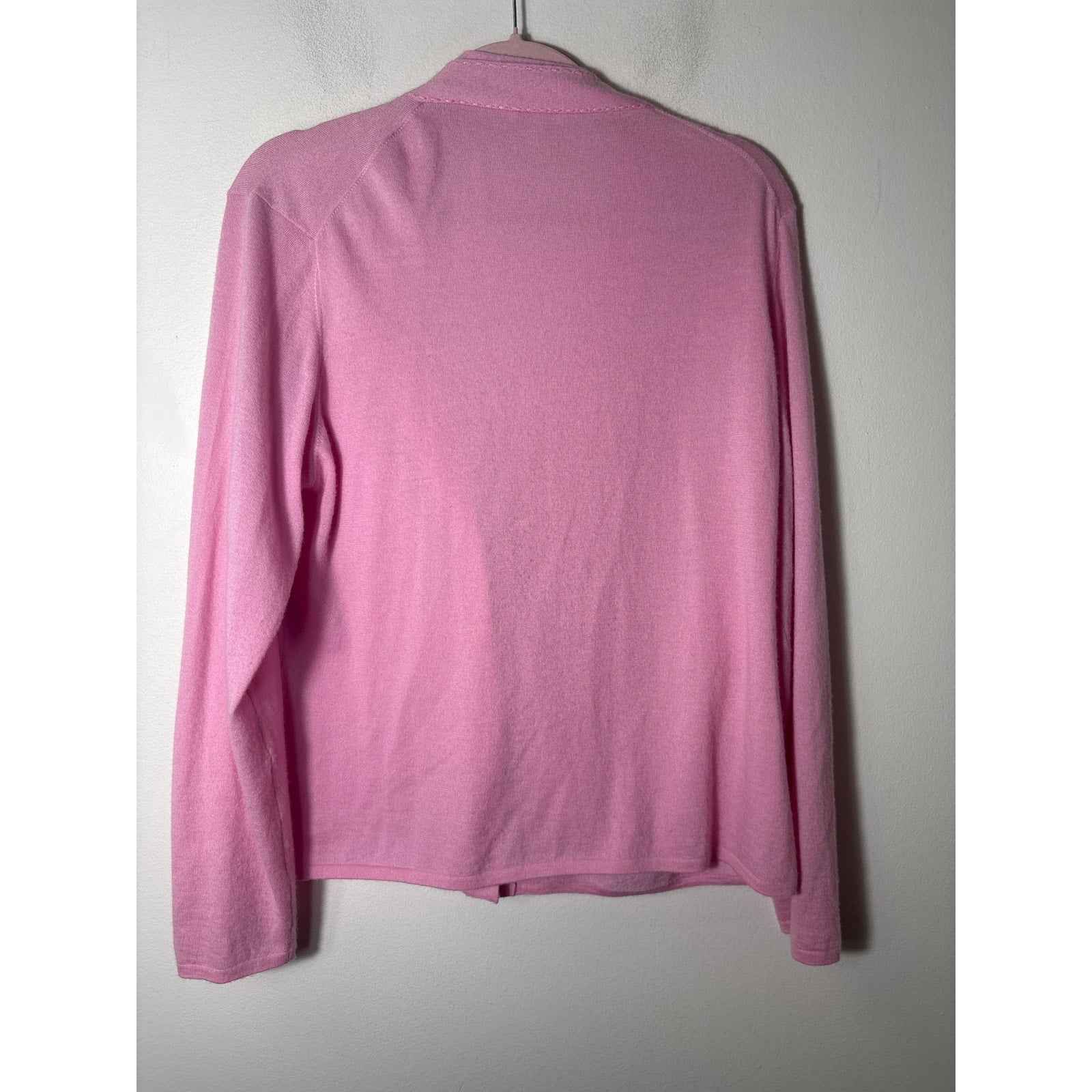 Escada Pink Long Sleeve Cashmere Cardigan Sz 46