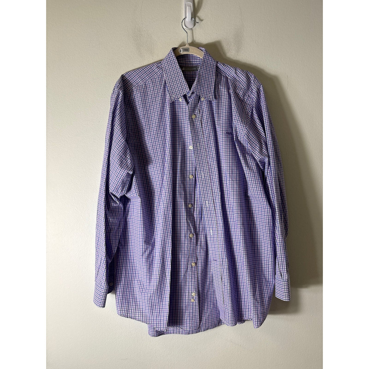 Mens Southern Marsh Purple Gingham Button Up Shirt Sz L
