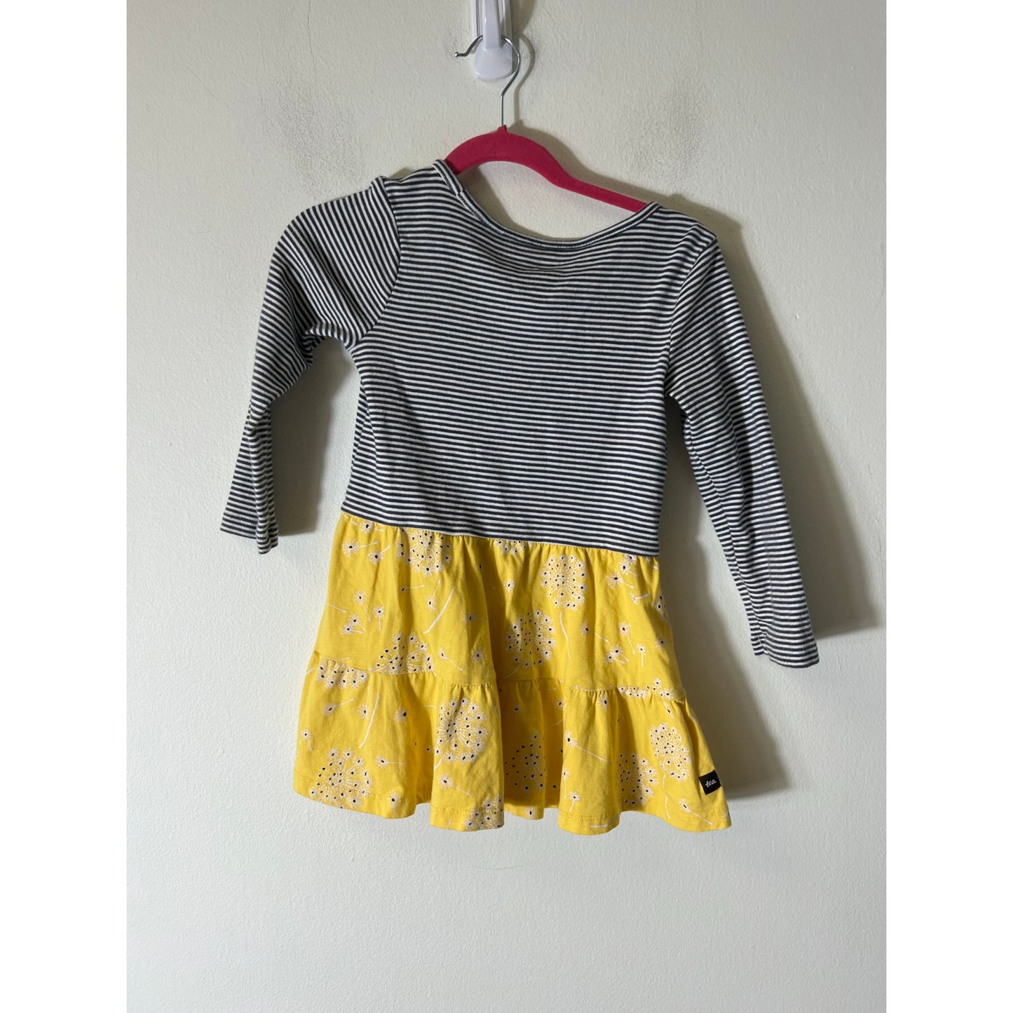 Girl's Tea Black White Stripe Long Sleeve Sz 3