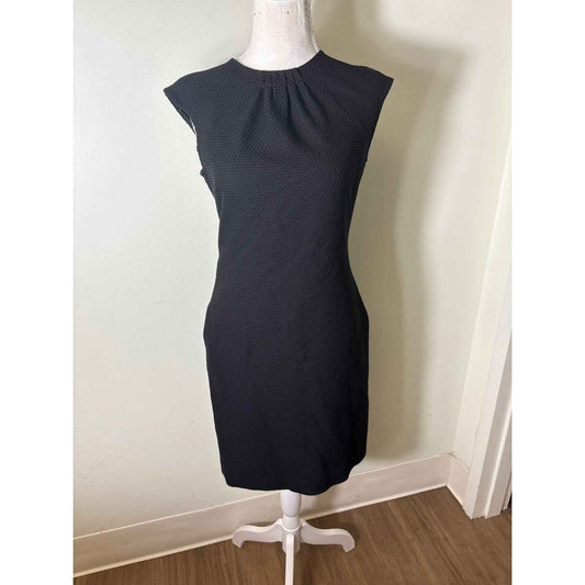 Carolina Herrera Black Sleeveless Knee Length Sheeth Dress Sz 6