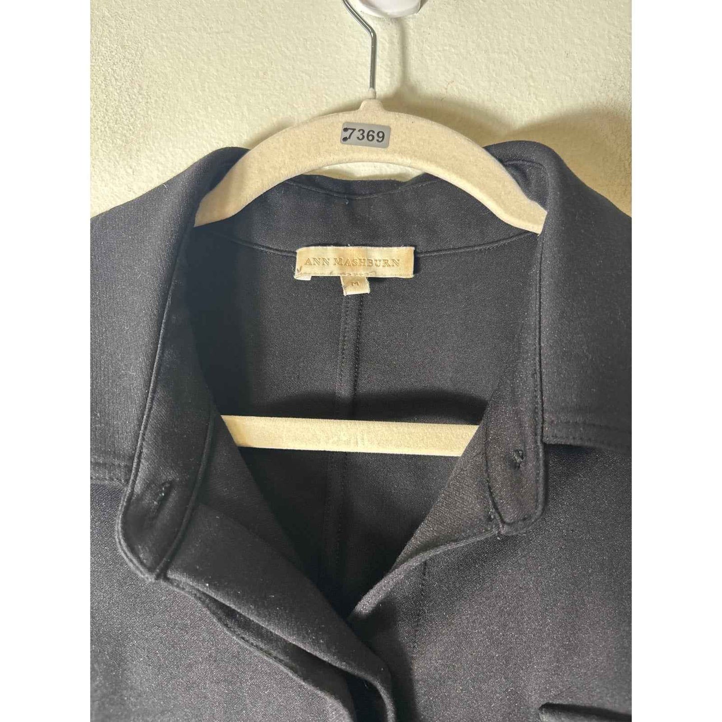 Ann Mashburn Black Half Sleeve Button Up Shirt Sz M