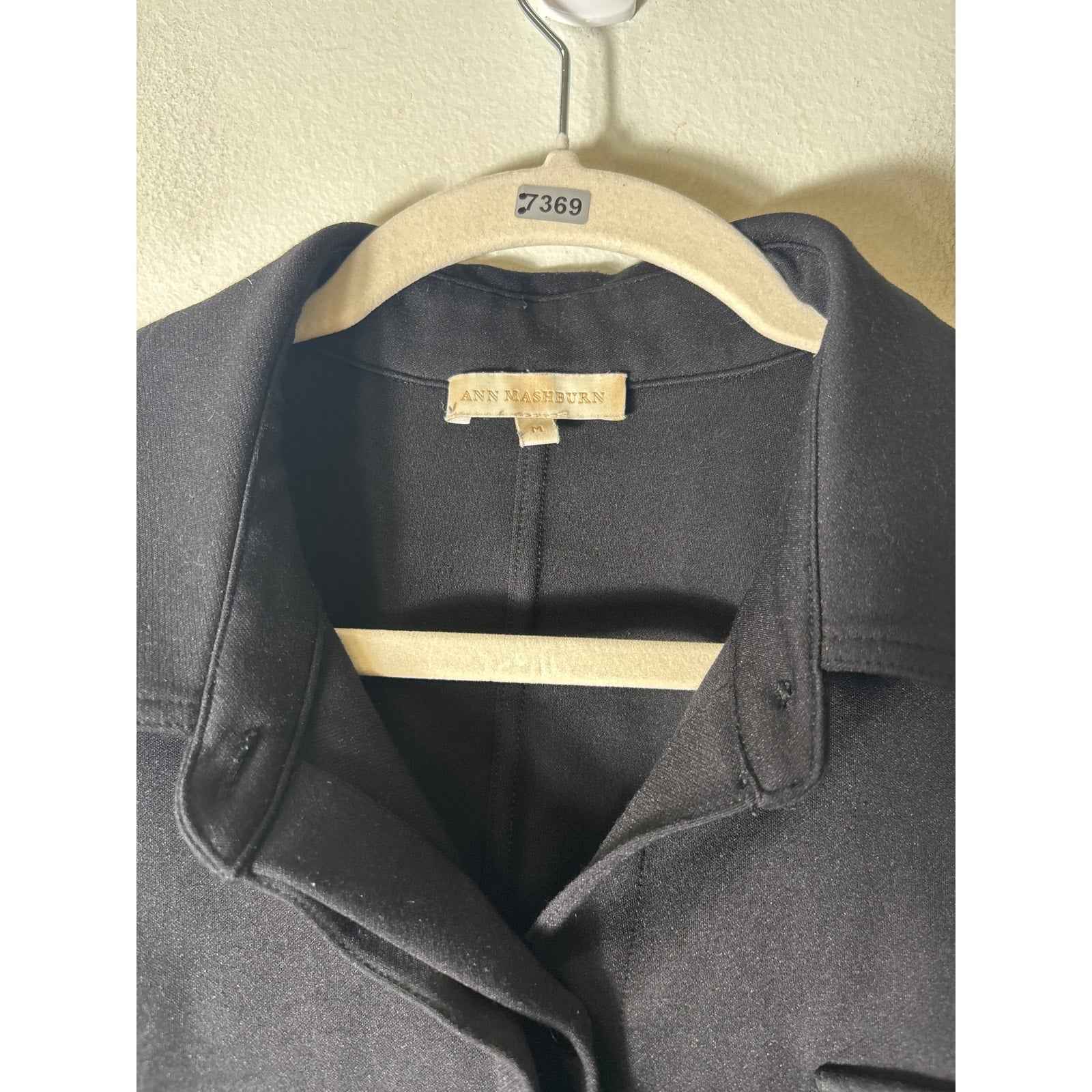 Ann Mashburn Black Half Sleeve Button Up Shirt Sz M
