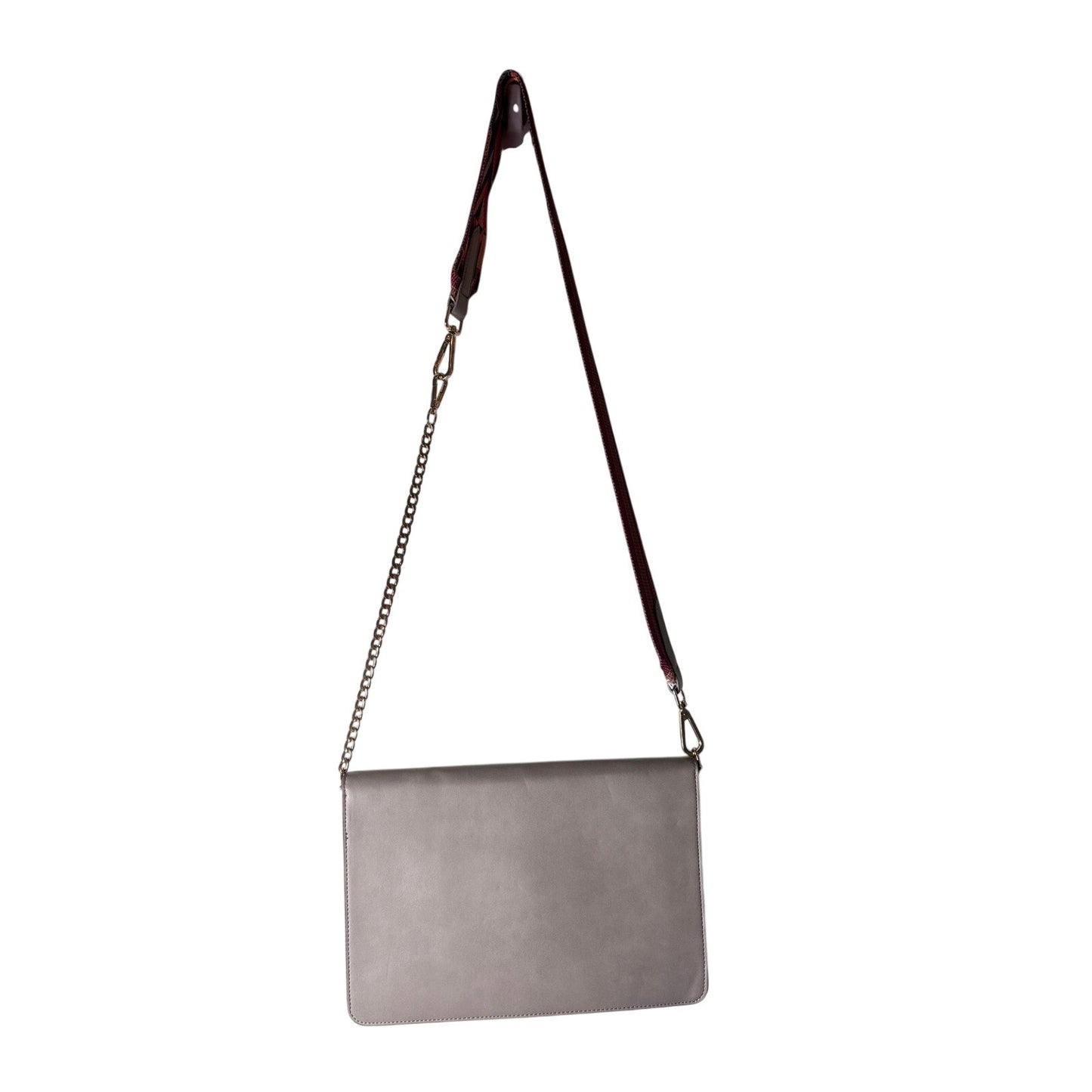 Muche & Muchette Gray Folover Crossbody Bag Sz 11.5"X8"