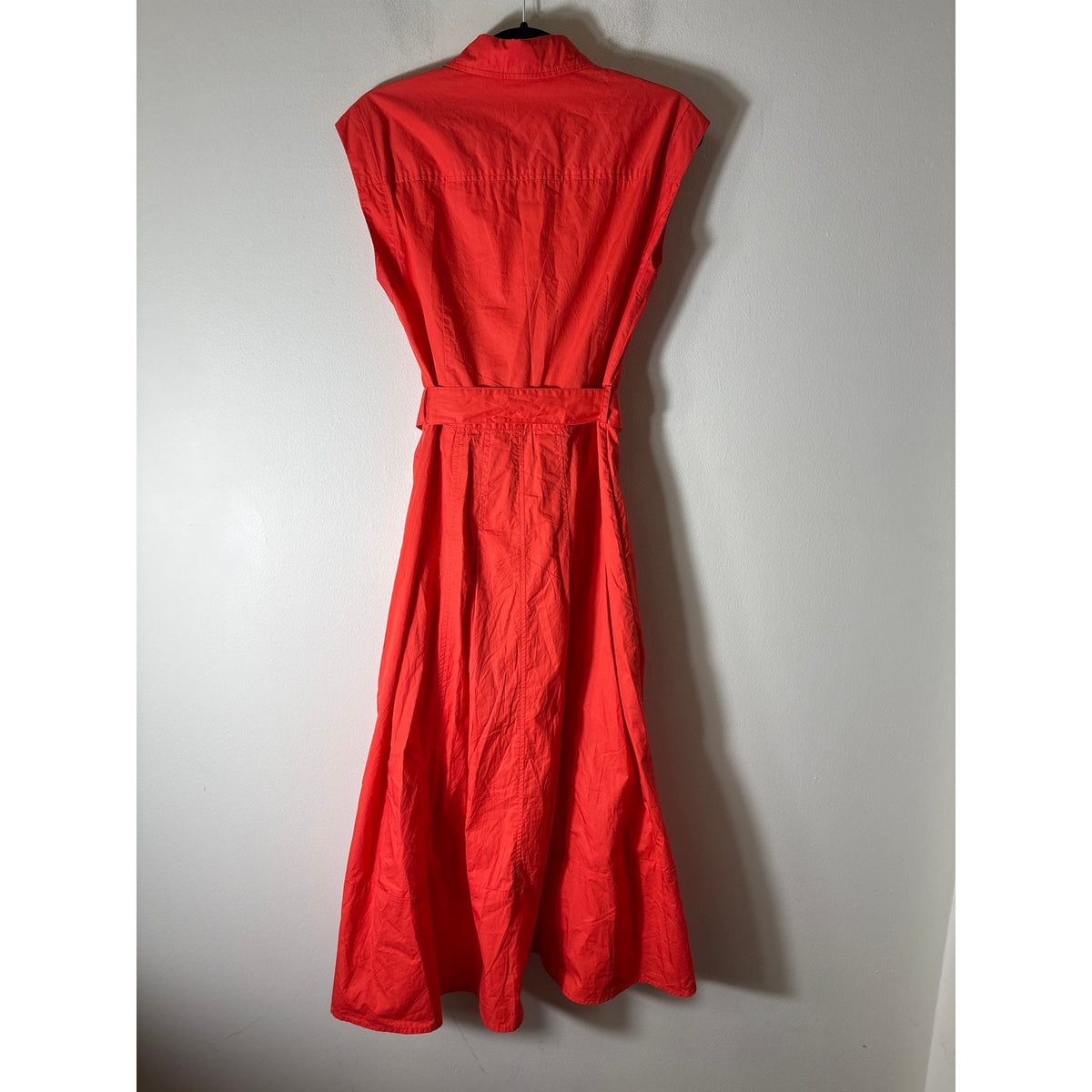 Karina Grimaldi Orangy Red Sleeveless Cotton Maxi Dress Sz S
