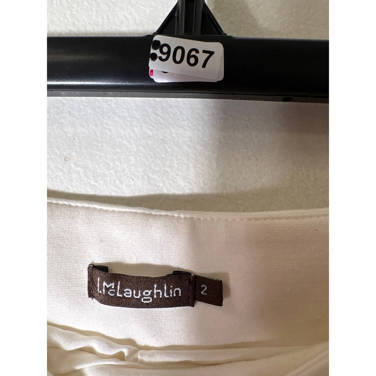 J. McLaughlin Cream Straight Leg Flat Front Zip Pants Sz 2