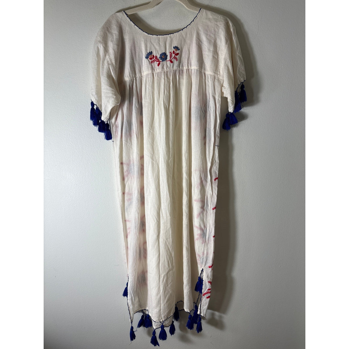 No Brand White Short Sleeve Maxi Dress with Floral Fits like a 6