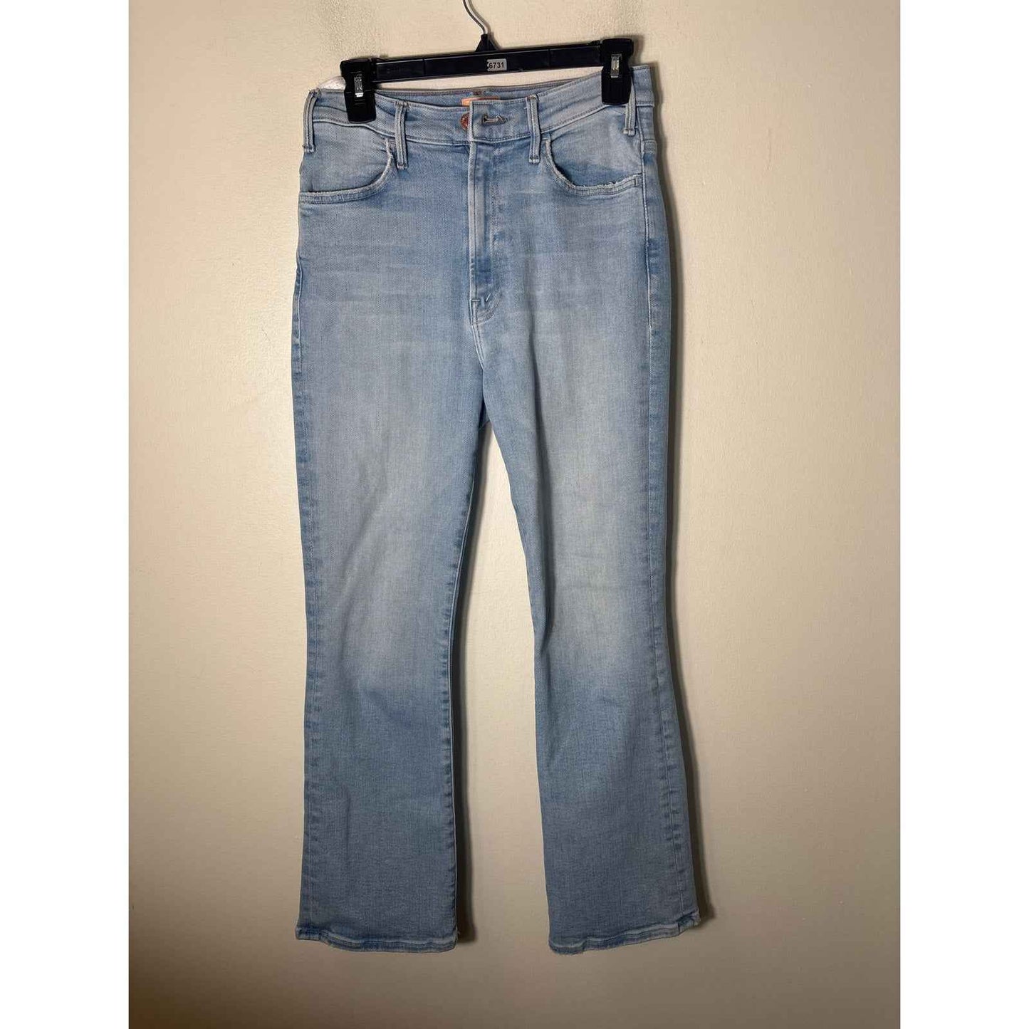 Mother Light Wash "Mother the Hustler" Straight Leg Blue Jean Sz 28