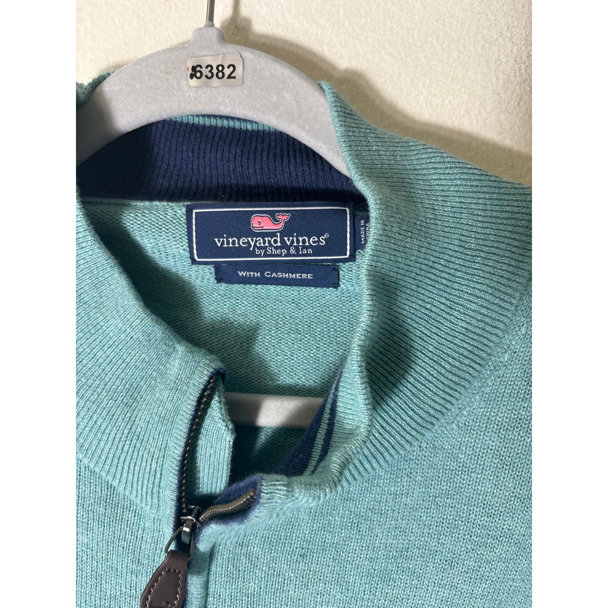 Men's Vineyard Vines Aqua 1/4 Zip Pullover Sweater Sz l