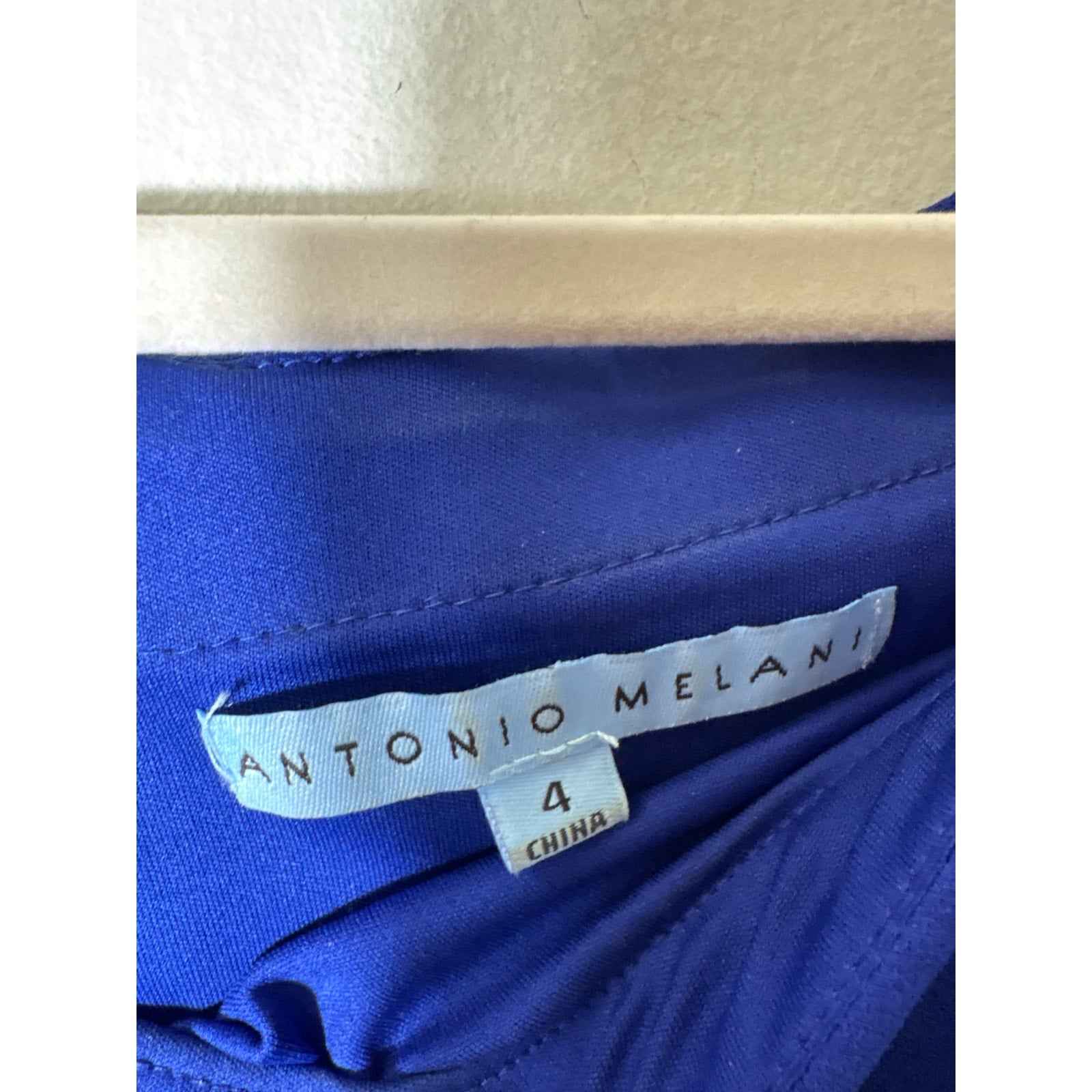 Antonio Melani Deep Blue Off the Shoulder 3/4 Sleeve Dress Sz 4