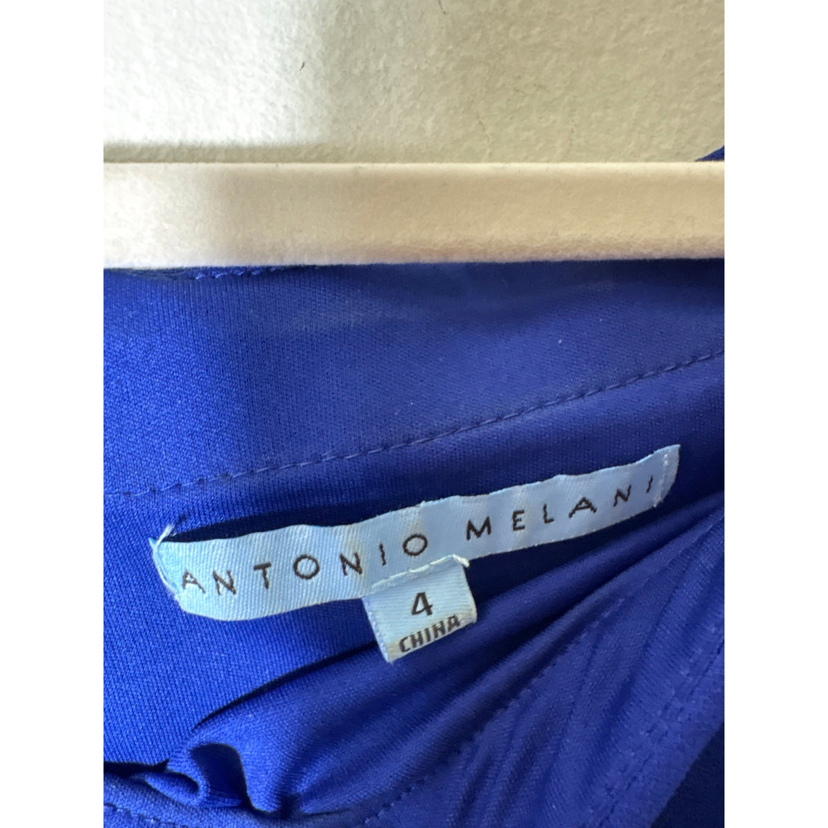 Antonio Melani Deep Blue Off the Shoulder 3/4 Sleeve Dress Sz 4