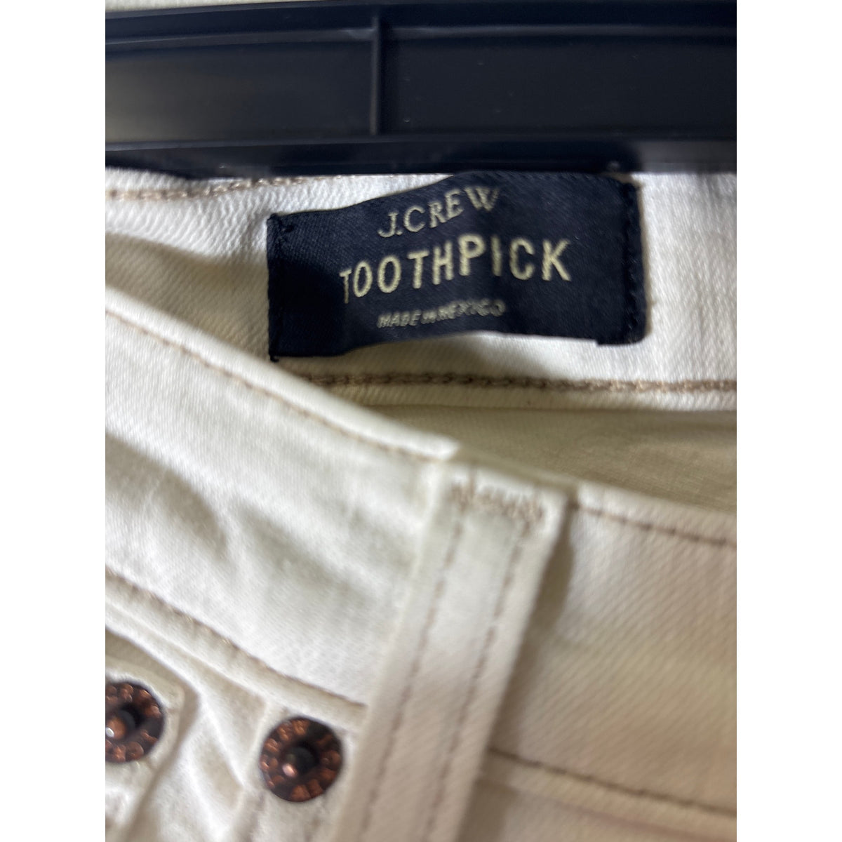 J.Crew Off White Toothpick Ankle Jeans Sz 28