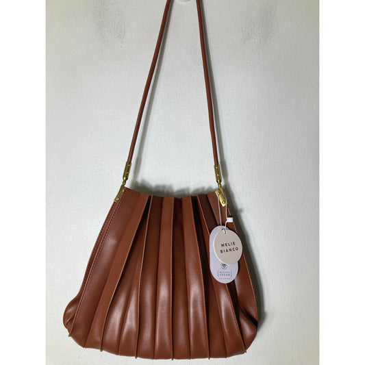 NWT Melie Bianco Brown Pleated Vegan Leather "Carrie" Purse
