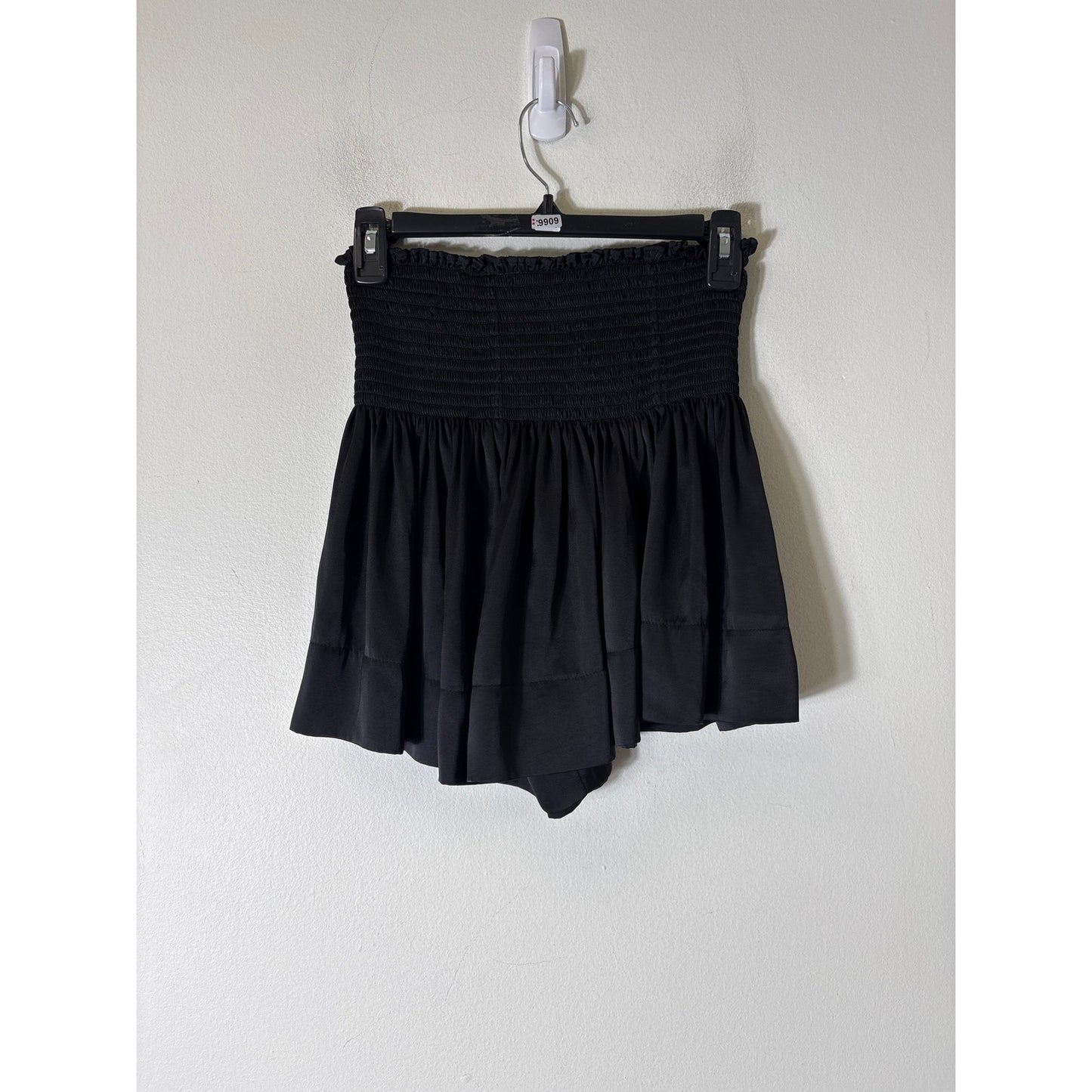 Koch Black Satin High Waist Flowy Shorts Sz S
