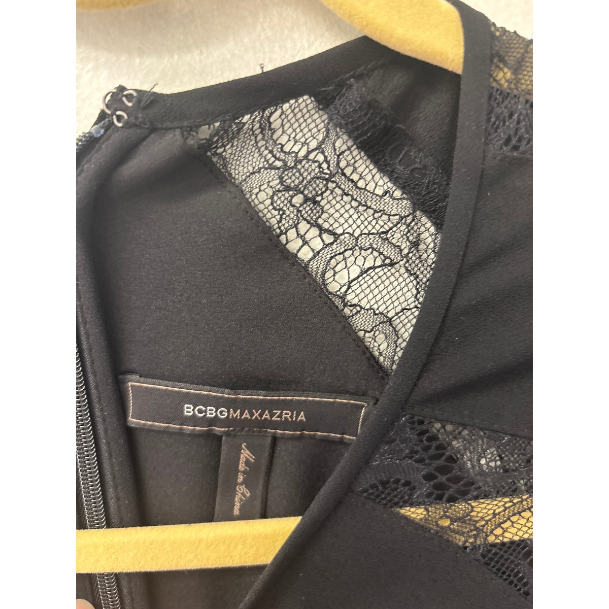 BCBG Black Lace Inset Cocktail Dress Sz M