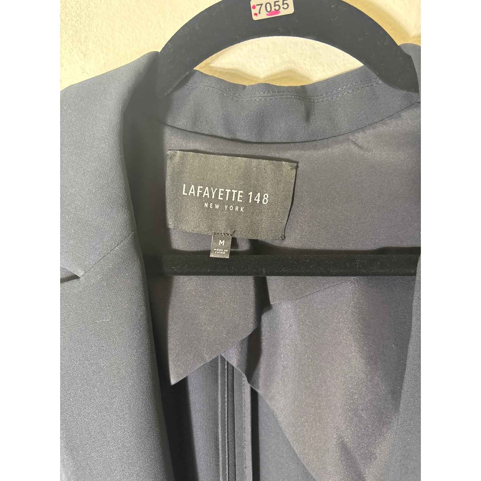 Lafayette 148 Navy Drawstring Waist Jacket Sz M