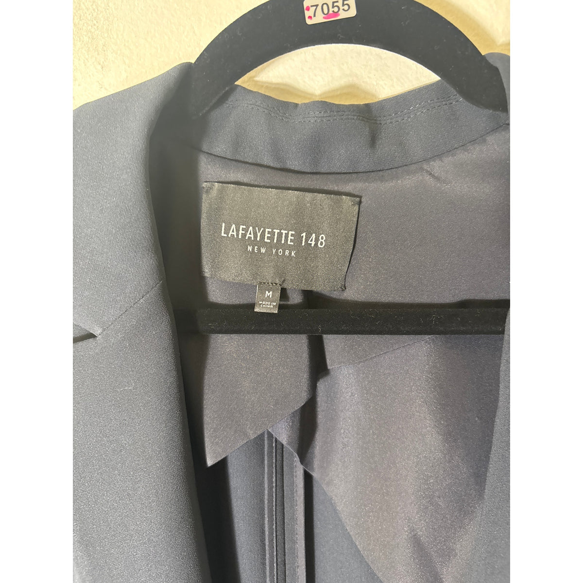 Lafayette 148 Navy Drawstring Waist Jacket Sz M