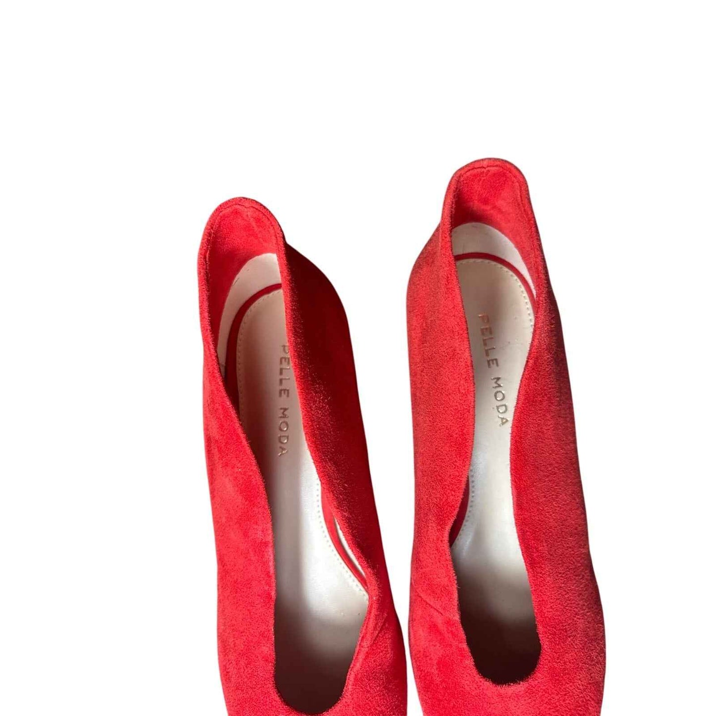 Pelle Moda Red Suede Low Heeled Winter Pump Sz 7.5