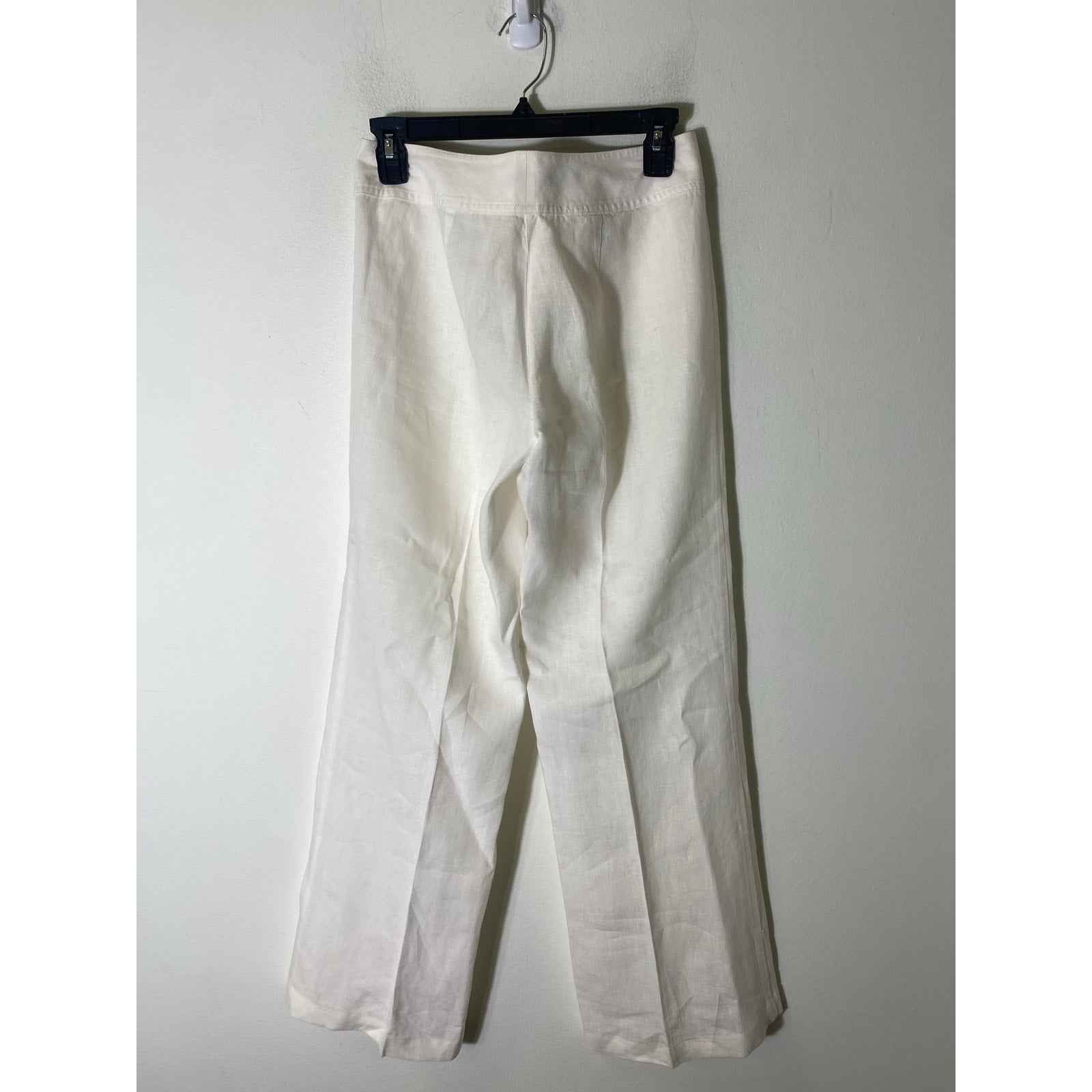 DKNYC Off White Linen Straight Leg Ankle Pants Sz 0