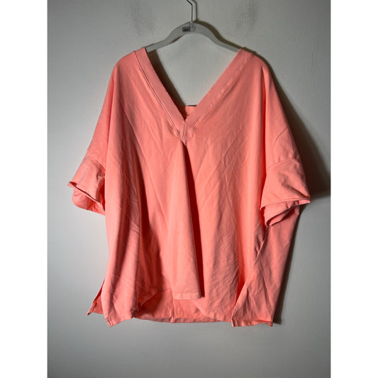 Womens LaBizo Coral V-neck Loose Shirt Sz 1X