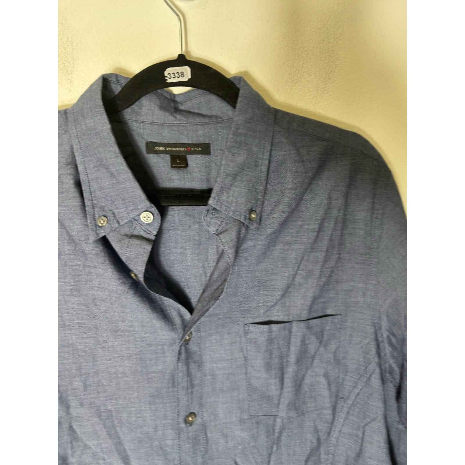 Men's John Varvatos Gray Blue Long Sleeve Button Down Shirt Sz M