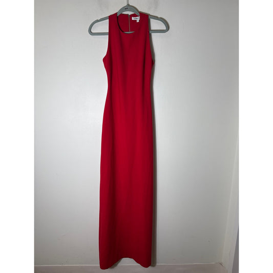 Elizabeth James Red Sleeveless Gown with Key Hole Back Sz O