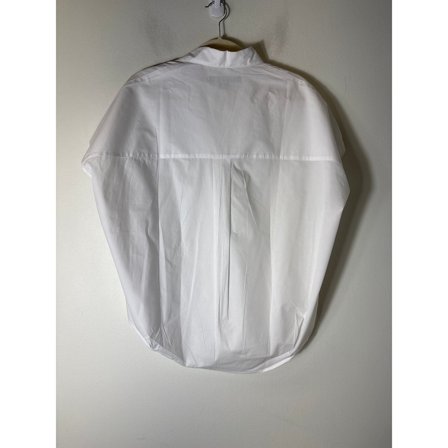 French Connection White Cotton Sleevless Collard Shirt Sz S