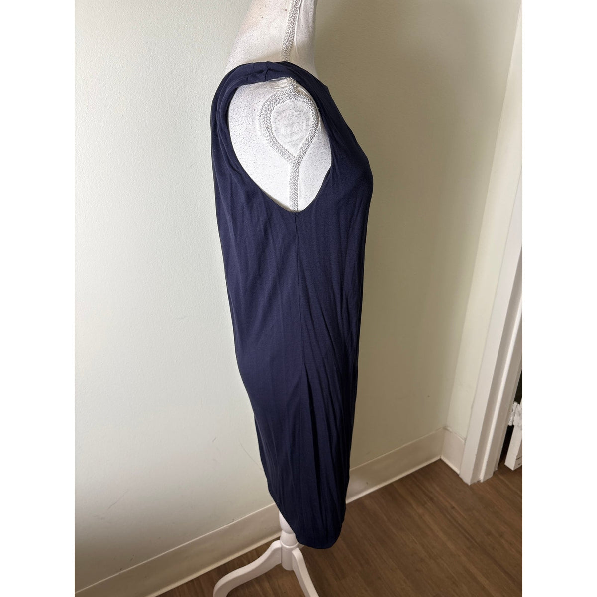 Vince Navy Drape Midi Dress Sz S
